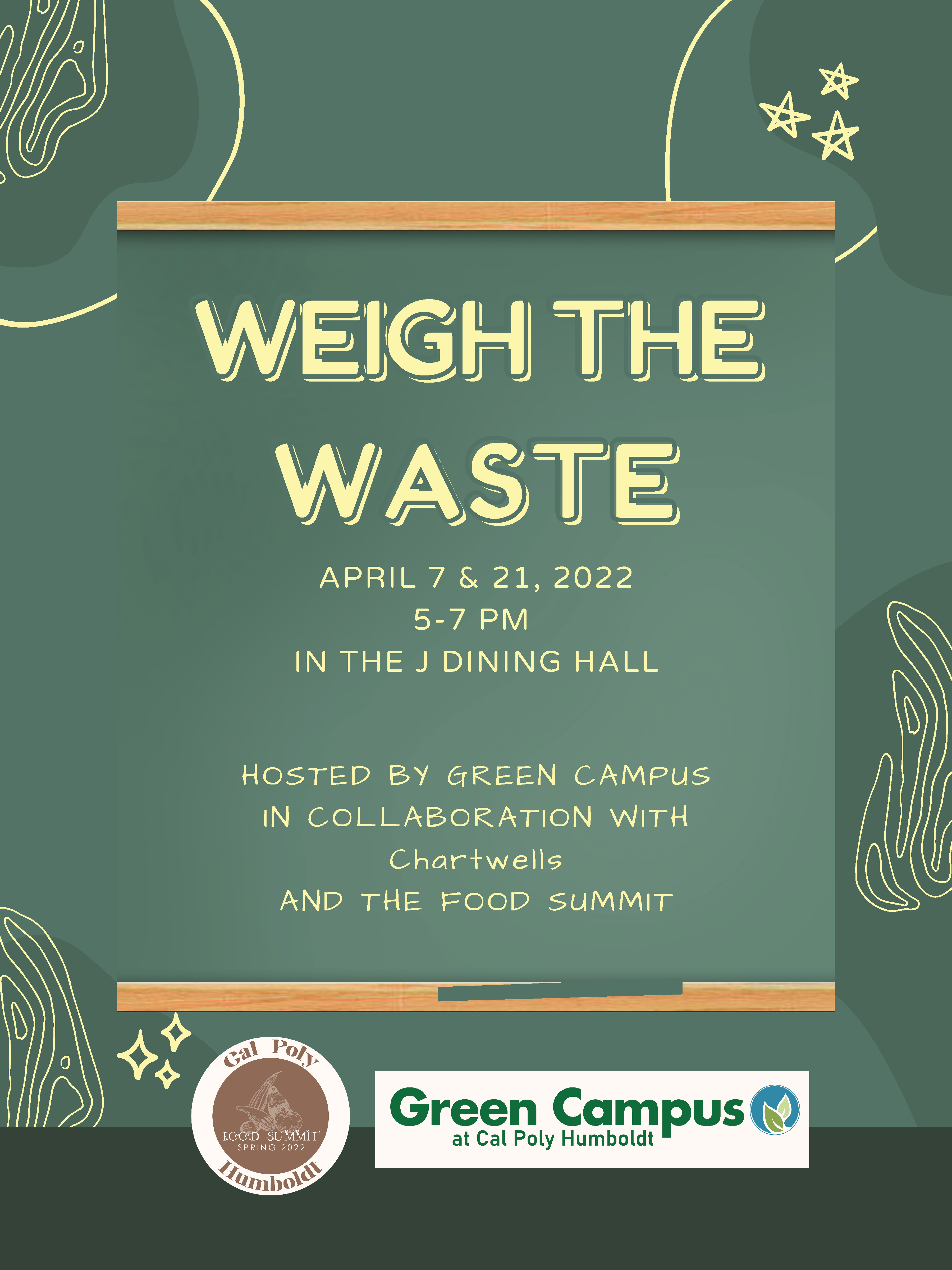 Weigh the Waste Event April 7th 5-7pm J Dining Hall