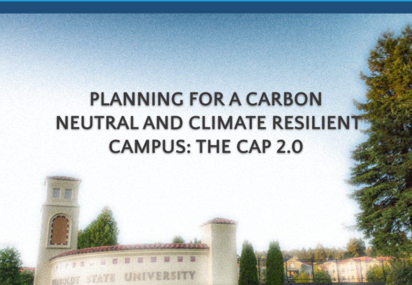 Image shows a thumbnail screencapture for a video called "Planning for a Carbon Neutral and Climate Resilient Campus CAP 2.0". 