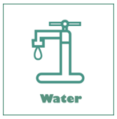 Image is an icon for Water with a water faucet. 